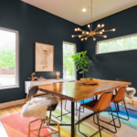 Bold Dining Room Doubles as Workspace and Play Space